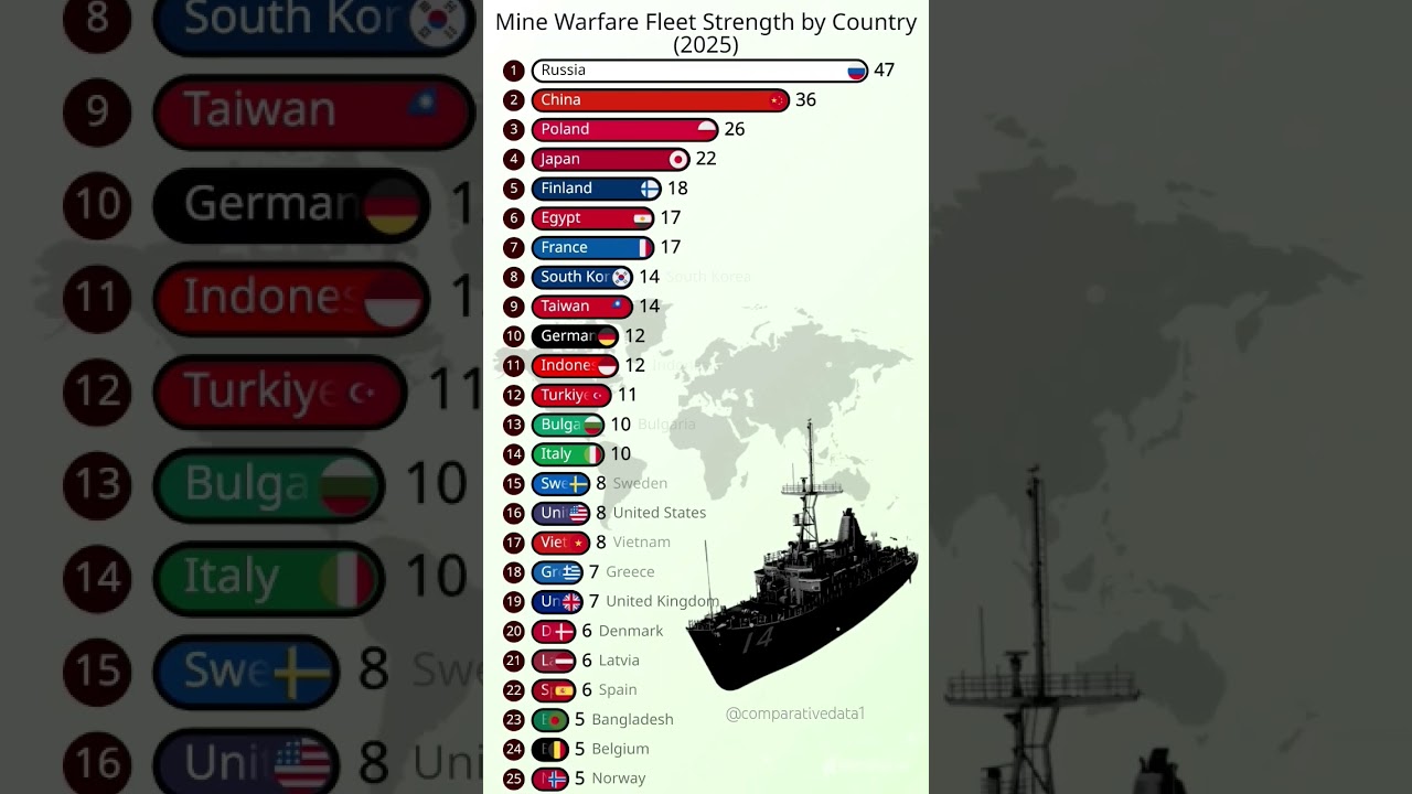 Top Countries in Mine Warfare Fleet 2025 π