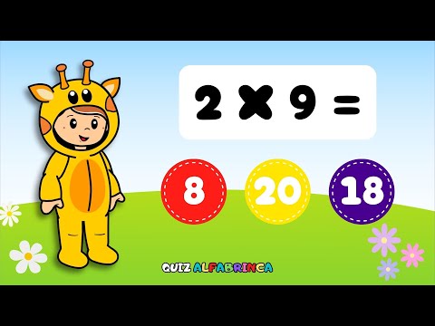 Quiz divertido matemática - Tabuada do 2 - Vídeo educativo infantil - Aprenda brincando