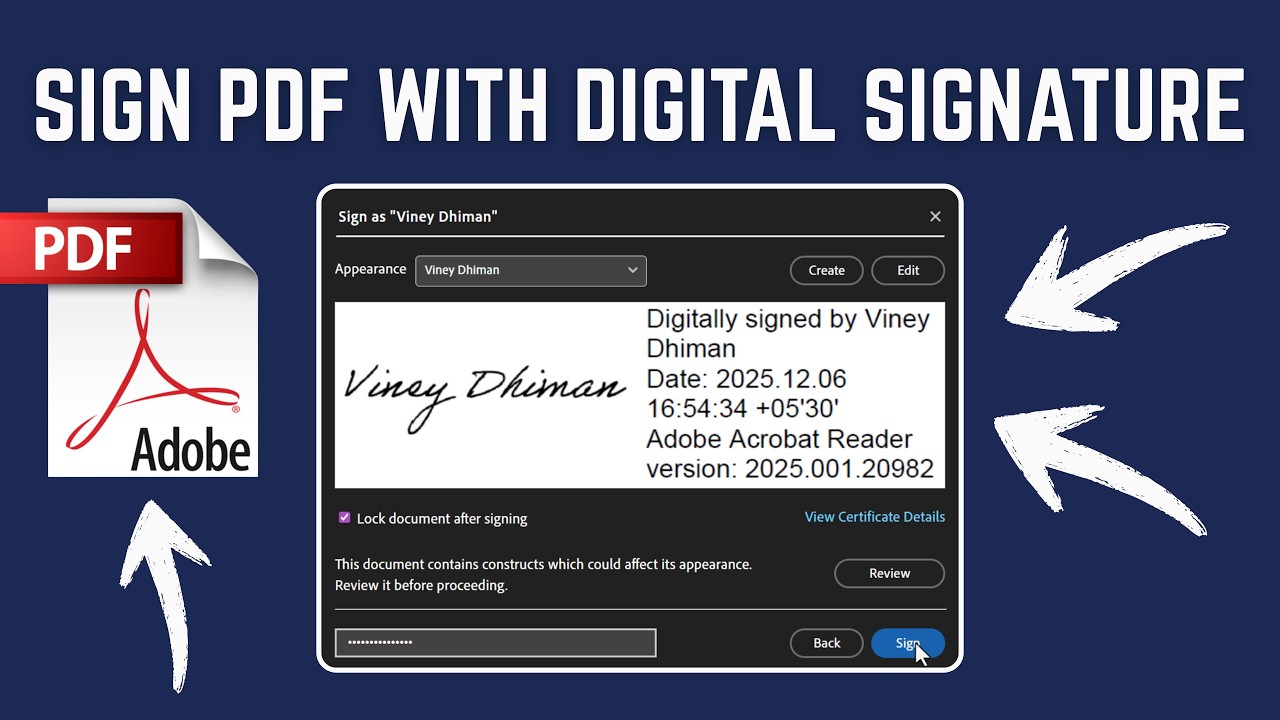 Sign PDFs with Digital Certificate in Adobe Acrobat