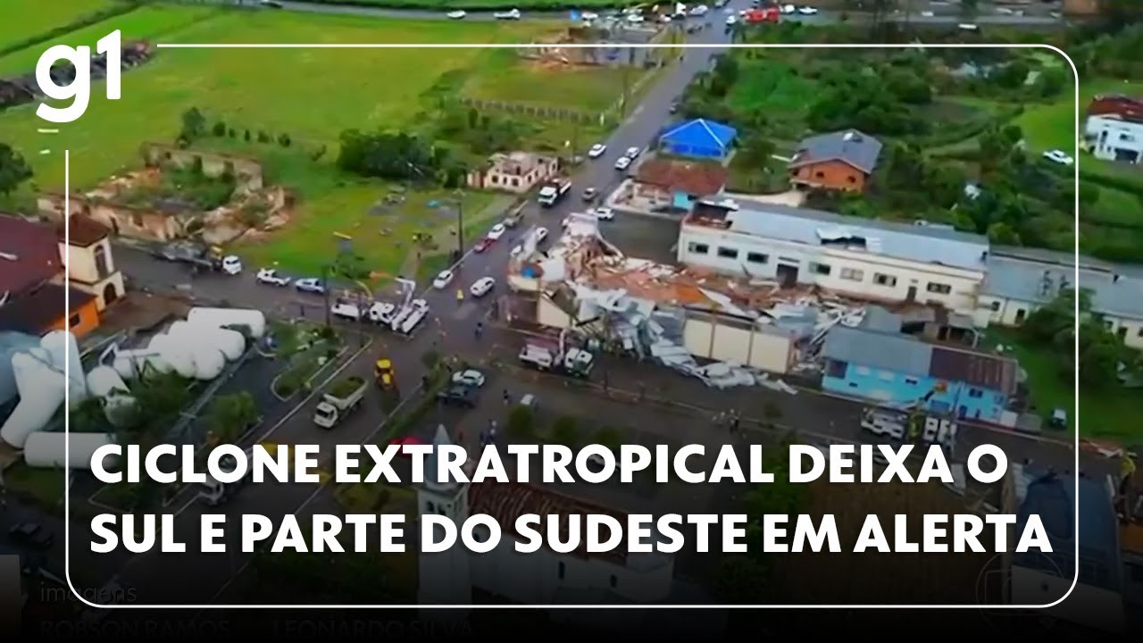 Jornal Hoje: ciclone extratropical deixa o Sul e parte do Sudeste em alerta
