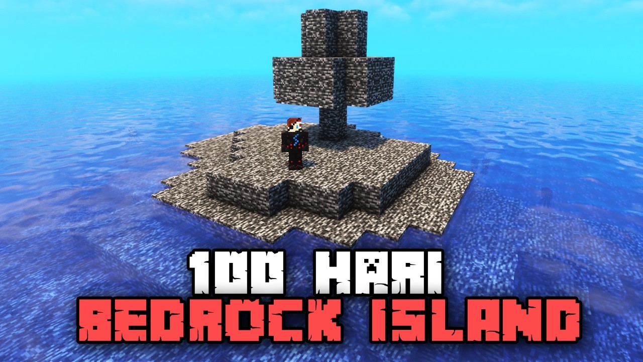 100 Hari Bertahan di Pulau Bedrock Hardcore 🏝️