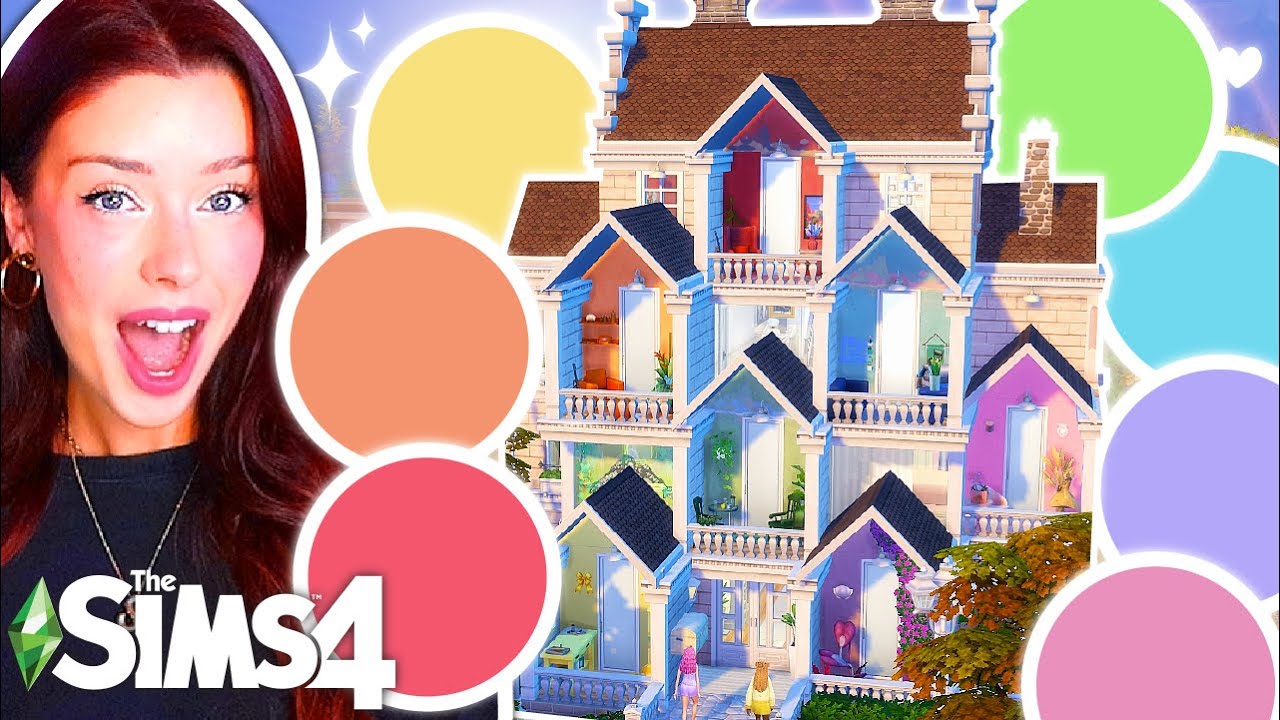Building 7 Teen RAINBOW Dorms in Different Aesthetics in The Sims 4