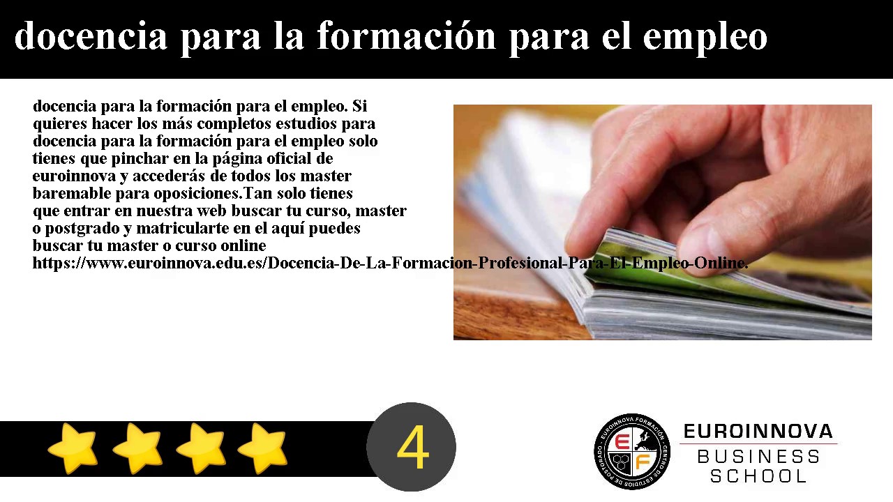 Docencia para la Formación para el Empleo