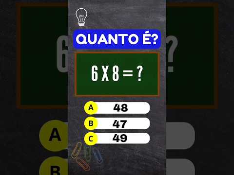 Quiz de matemática! Desafio da multiplicação #quiz