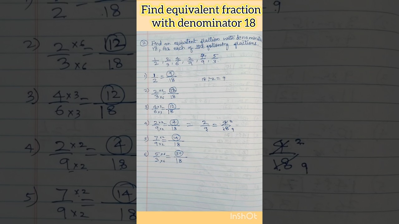 Find Equivalent Fractions with Denominator 18 ✨