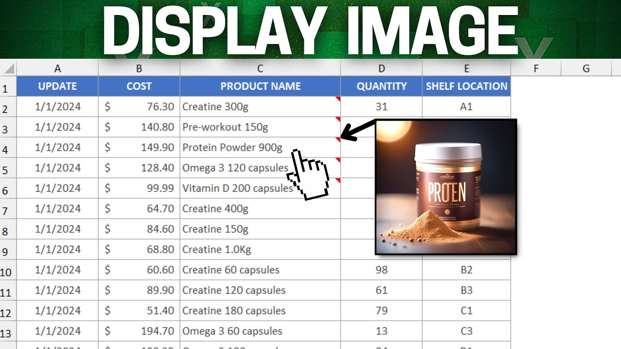 Show Image on Cell Hover in Excel π