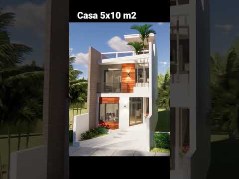 Casa 5x10 metros - 2 niveles - 2 dormitorios - Plano gratis