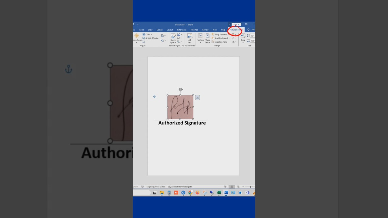 Remove Background From Scanned Signature in MS WORD | MS WORD.