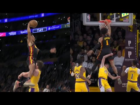 Jalen Johnson literally jumps over Austin Reaves for crazy poster dunk 😳