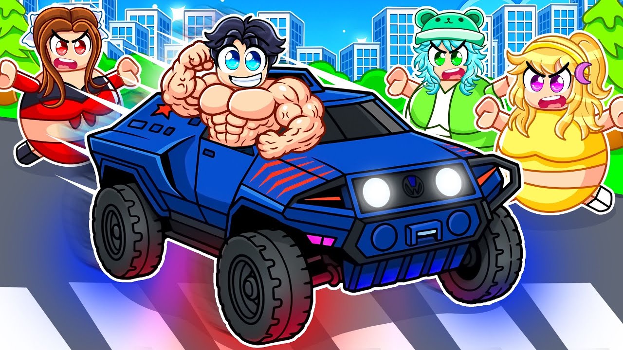 Epic Showdown: Muscular Speedrunner vs Fat Hunters in Driving Empire! ๐๐ฅ