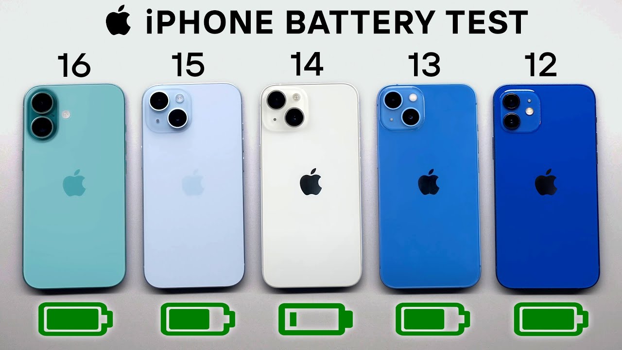 iPhone 16 vs 15, 14, 13 & 12 Battery Test 🔋