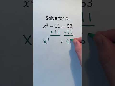 Solving for x in x³ - 11 = 53 #Shorts #algebra #math #maths #mathematics #education #learn #learning