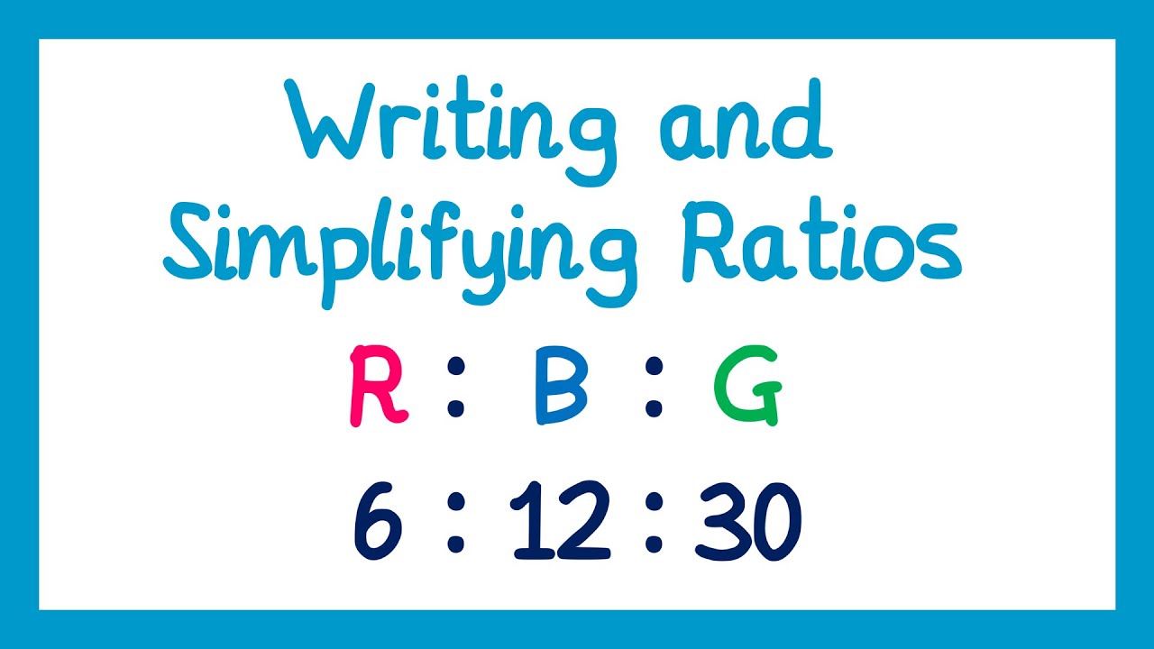 Writing and Simplifying a Ratio - GCSE Maths