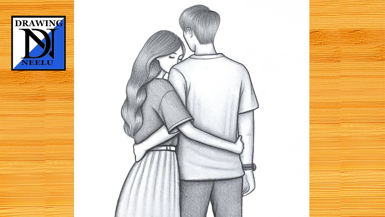 How to Draw a Hugging Couple - Beginner Pencil Sketch ✏️