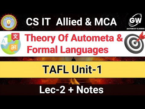 Lec-2 I UNIT-1 Theory of Automata and Formal Languages I TAFL I GATEWAY CLASSES I AKTU