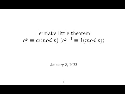 Two Proofs For the Fermat's Little Theorem