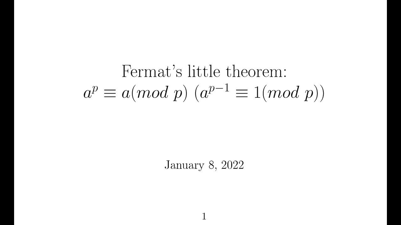 Two Easy Proofs of Fermat's Little Theorem 🔍