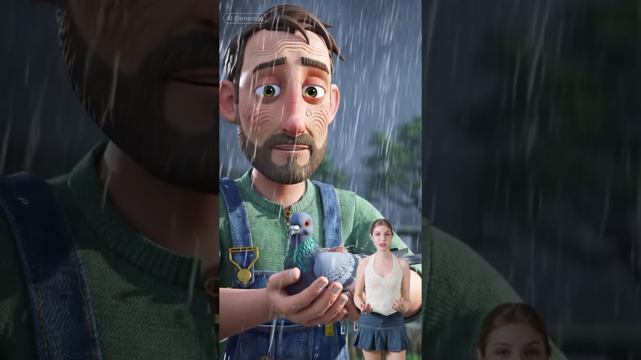 बारिश में किसान का कबूतर को बचाना और पेड़ से अजीब घटना 🌧️