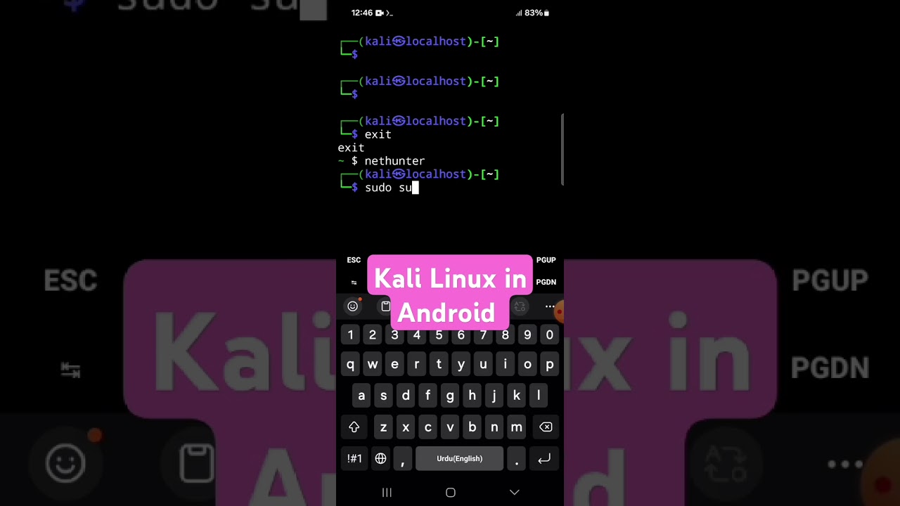 Kali Linux in Termux: Hindi Guide to Starting Nethunter and Switching to Root User