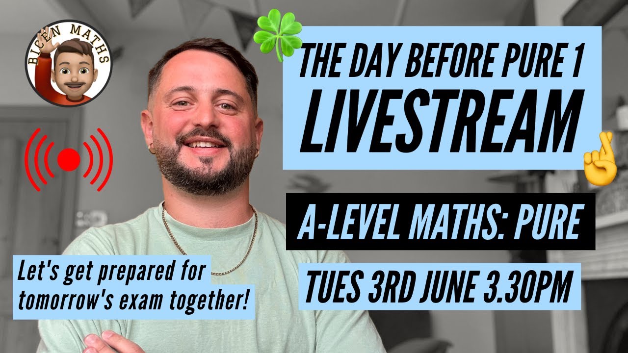 A-Level Maths Pure 1 Livestream & Revision Boost 📈 | Bicen Maths Live, June 3rd