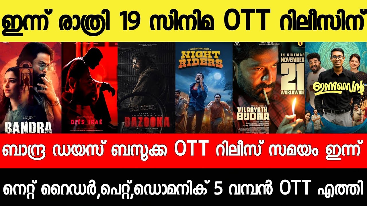 New Malayalam OTT Releases: Vilayath Buddh & More π¬