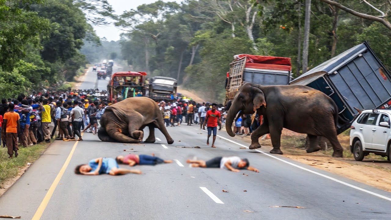 Real-Life Encounter with Wild Elephants on Sri Lanka's Dangerous Buttala-Kataragama Road