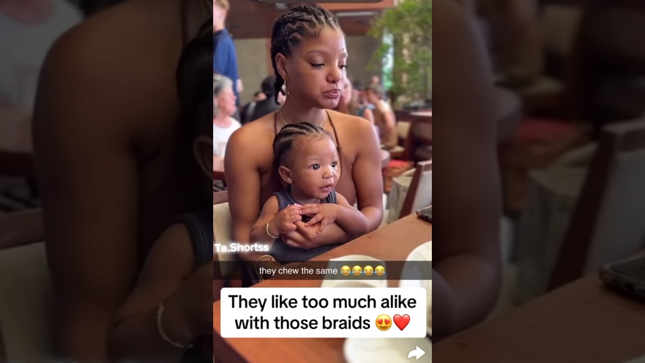 Halo and his mom halle bailey eats the same way🥹🥹 #cute #ddg
