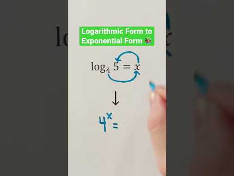 Logarithmic Form to Exponential Form 📚 #Shorts #algebra #math #maths #mathematics #education