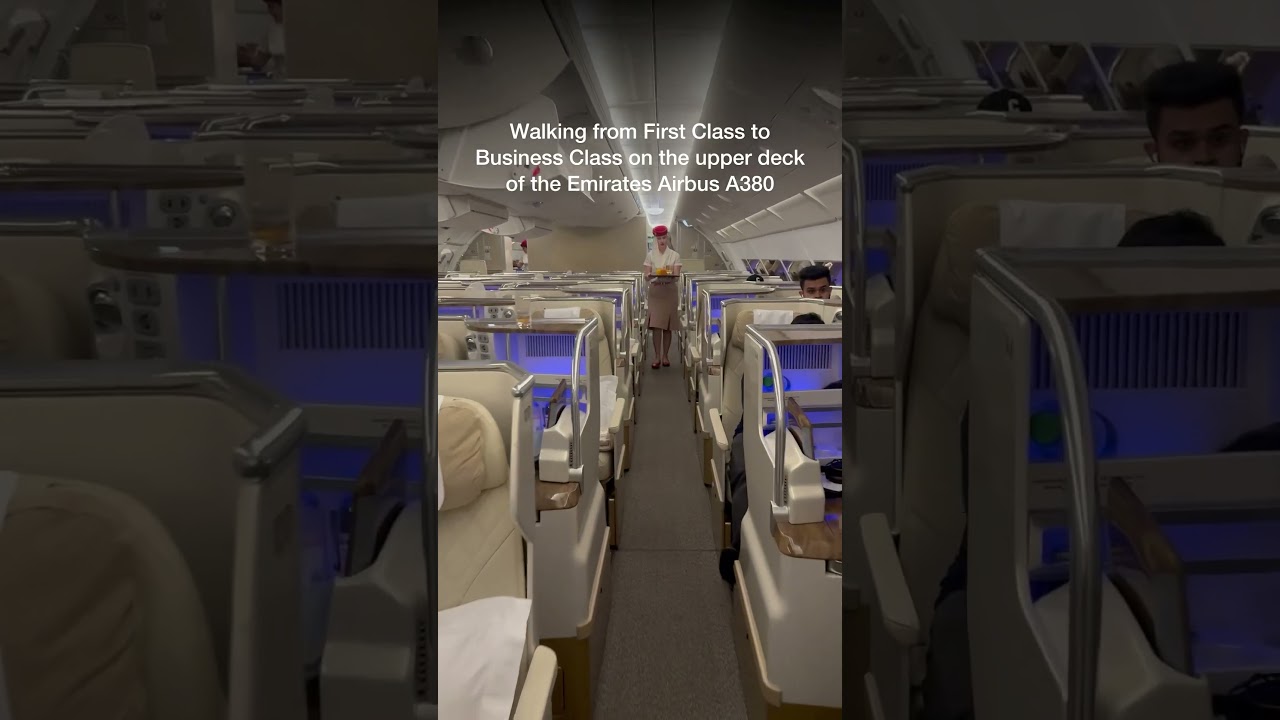 Exploring the Emirates A380 Upper Deck: First Class to Business Class | Part 2 | Lounge Guru