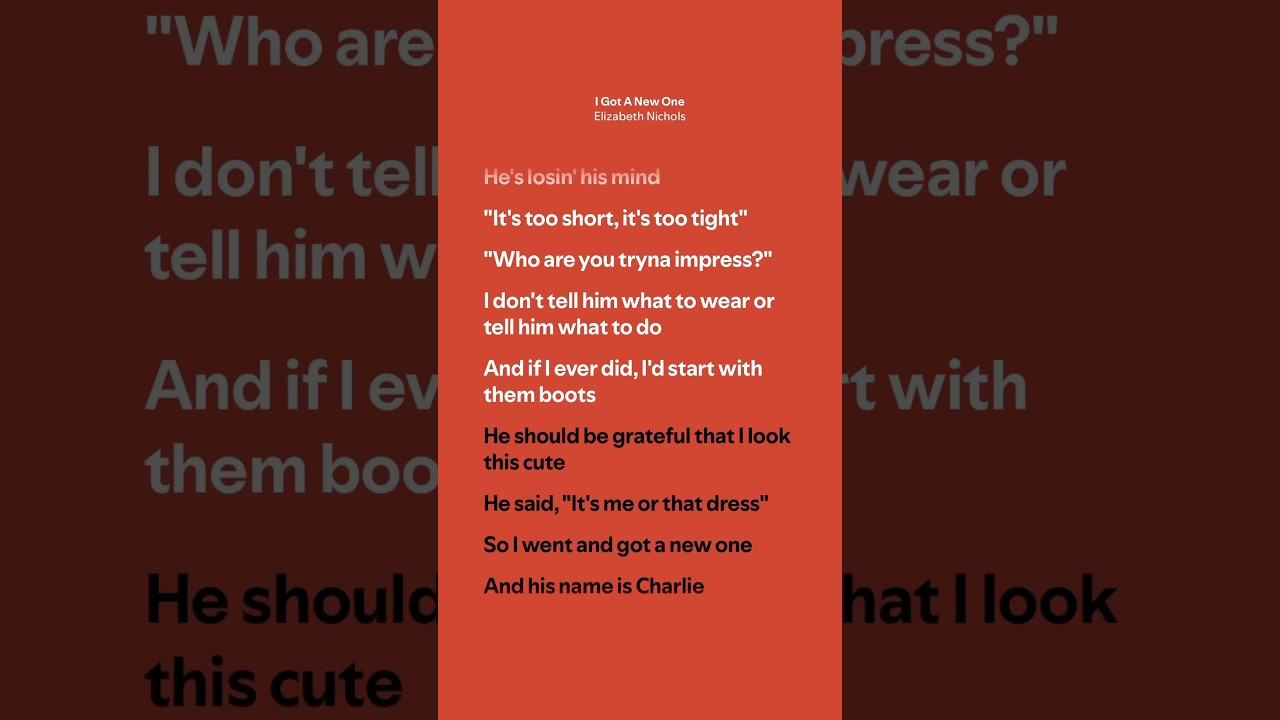 I Got A New One - Elizabeth Nichols (Lyrics)