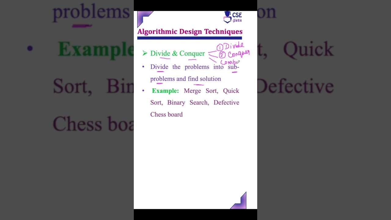 Divide & Conquer Technique in Algorithm Design