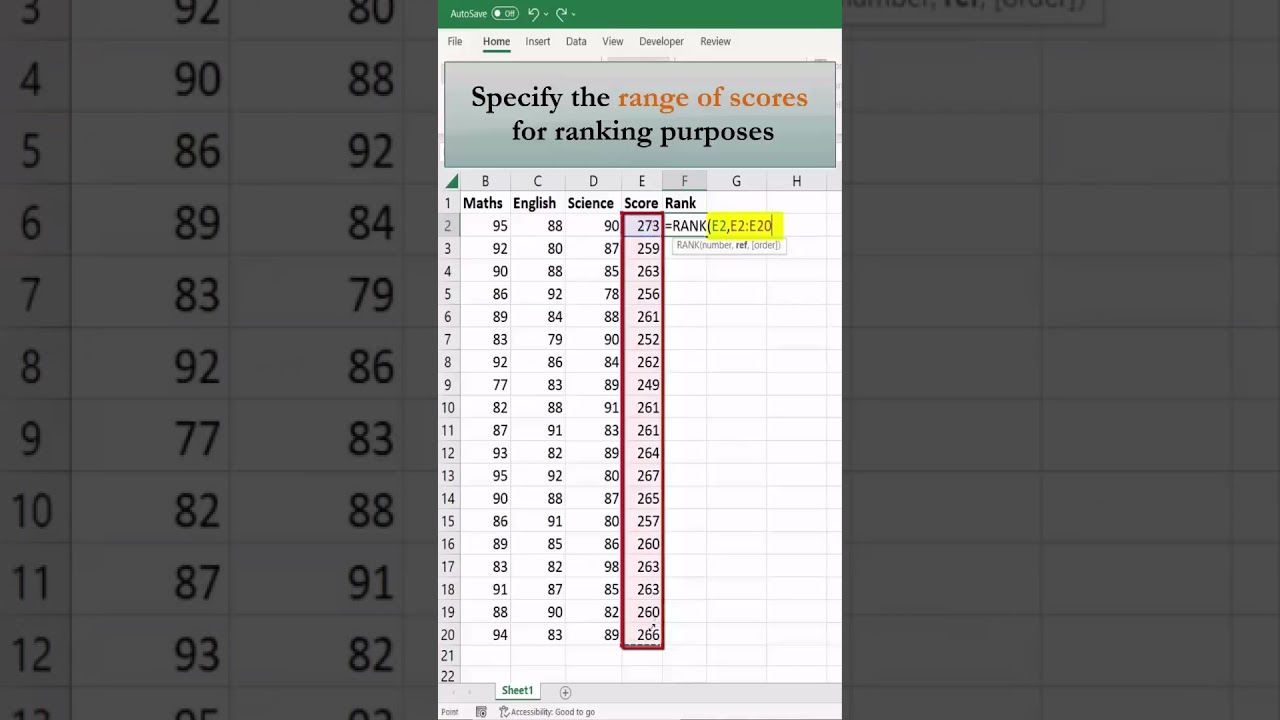Master Student Rankings in Excel with the RANK Function 📊