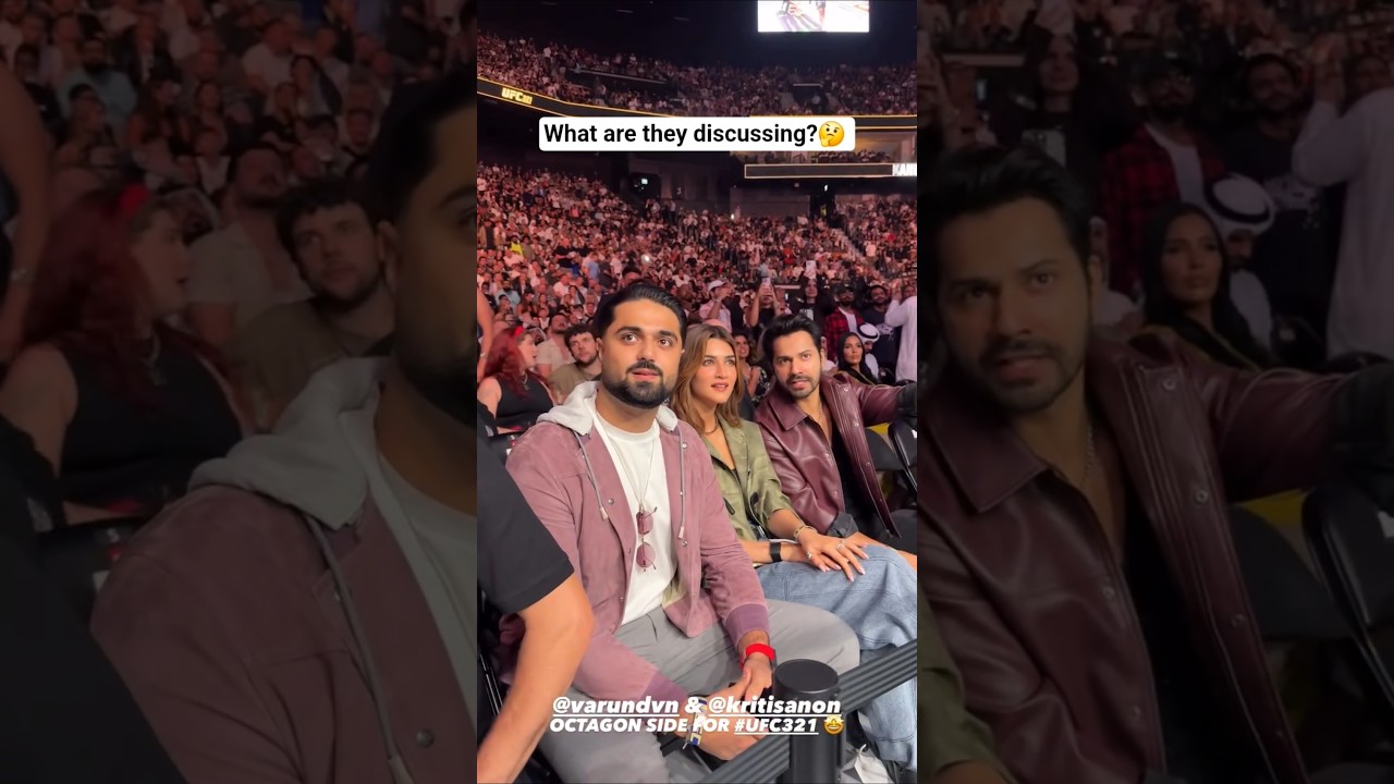 Varun Dhawan and Kriti Sanon Attend UFC 321 at Etihad Arena with Style and Charm