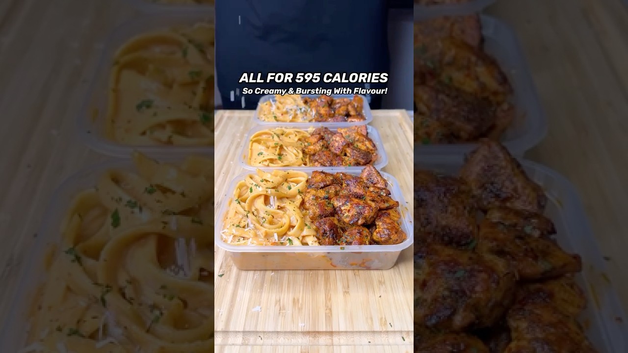 High-Protein Grilled Chicken Alfredo Pasta 🍝