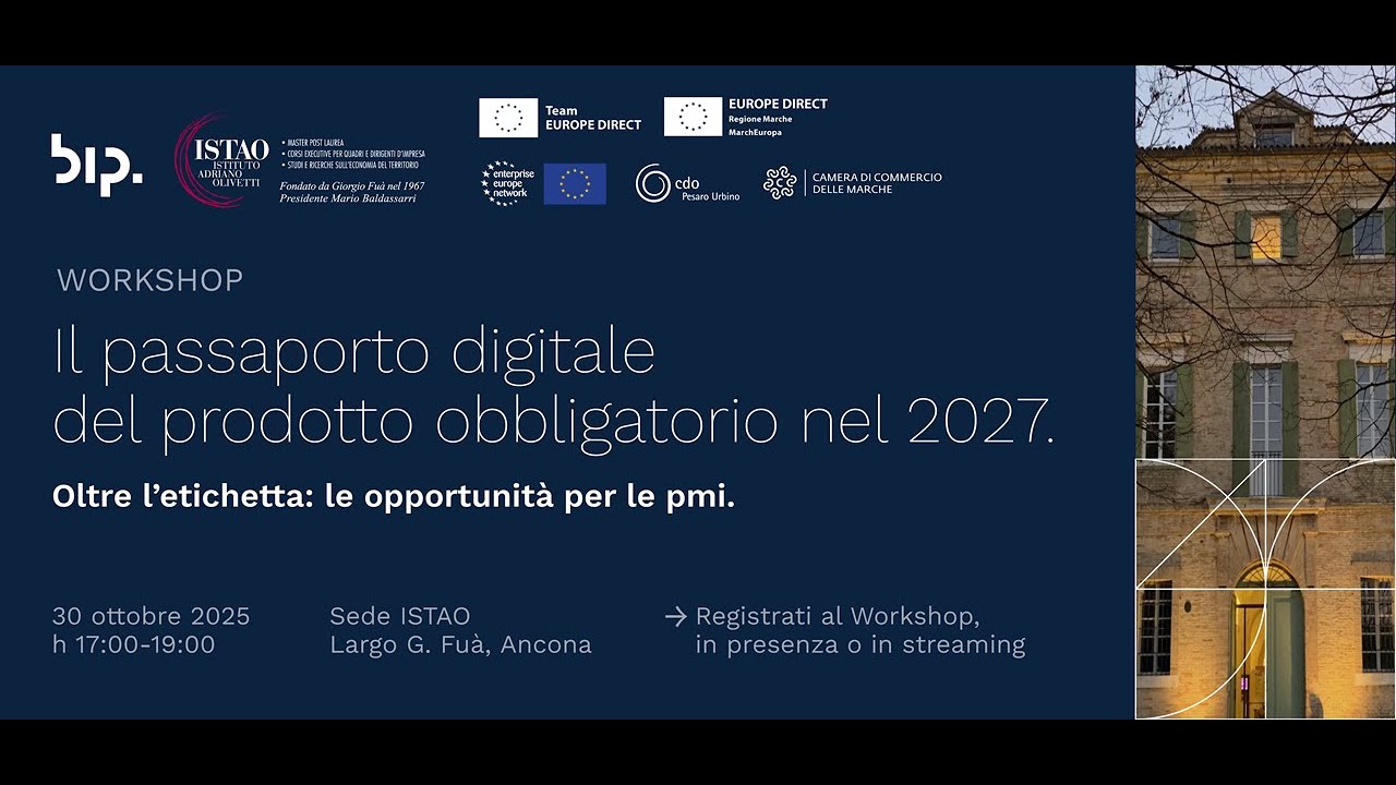 Workshop: Il Passaporto Digitale del Prodotto, Obbligatorio dal 2027 📄