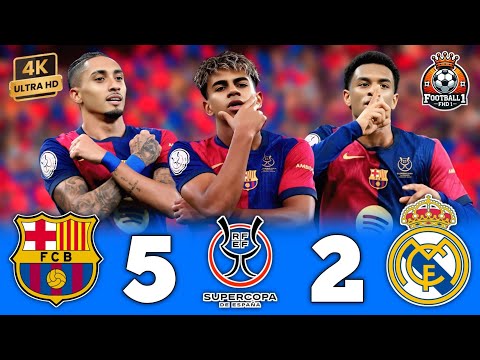 برشلونة يُبهر العالم ويقسو على ريال مدريد في نهائي ناري وأسطوري🥶🔥 ❯ برشلونة (5-2) ريال مدريد ● 4K🎬