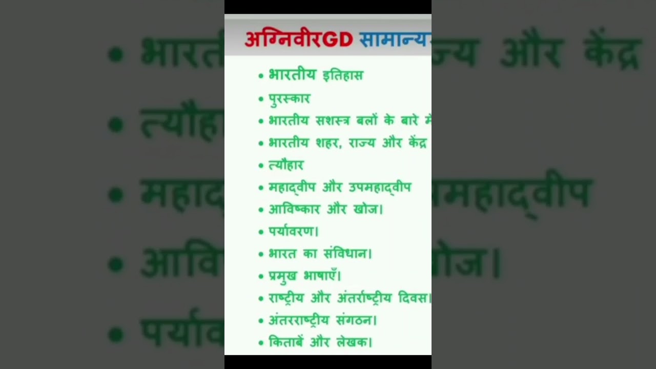 Army & Agniveer GK Syllabus 2023 📚