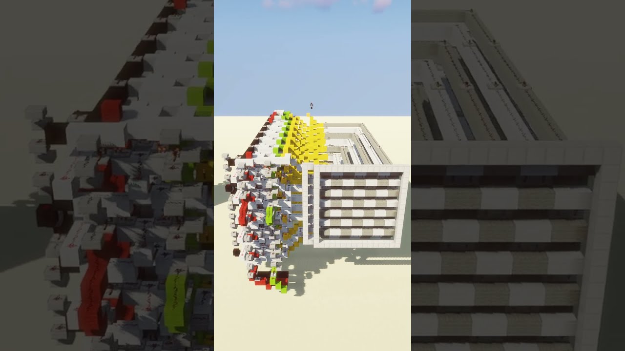 Creating a redstone display with 3 buttons! - Minecraft timelapse #timelapse #redstone #shorts