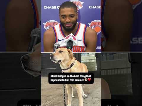 Mikal Bridges spent his offseason hanging with his dog Sonny โค๏ธ (via mikalbridges/IG)