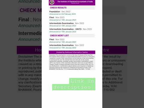 CA FOUNDATION EXAM RESULT#LINK IN DESCRIPTION https://icai.nic.in/caresult/