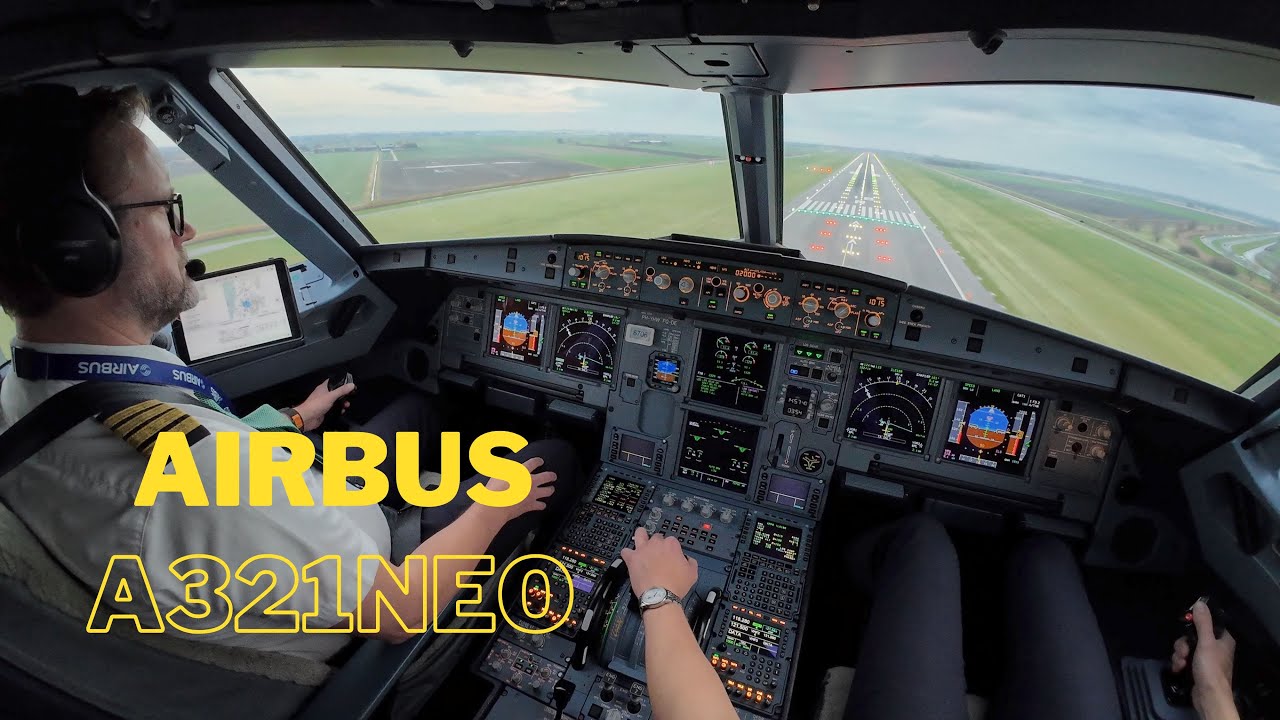First Officer Lands Airbus A321NEO at Amsterdam Airport EHAM with Full ATC Communications