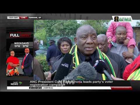 LGE 2026 | ANC President Cyril Ramaphosa doorstop media engagement during party's registration drive