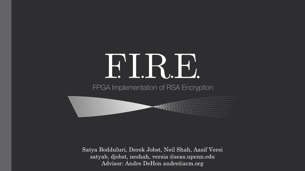 FIRE Cryptographic Co-Processor Fall Demo | University of Pennsylvania Senior Design