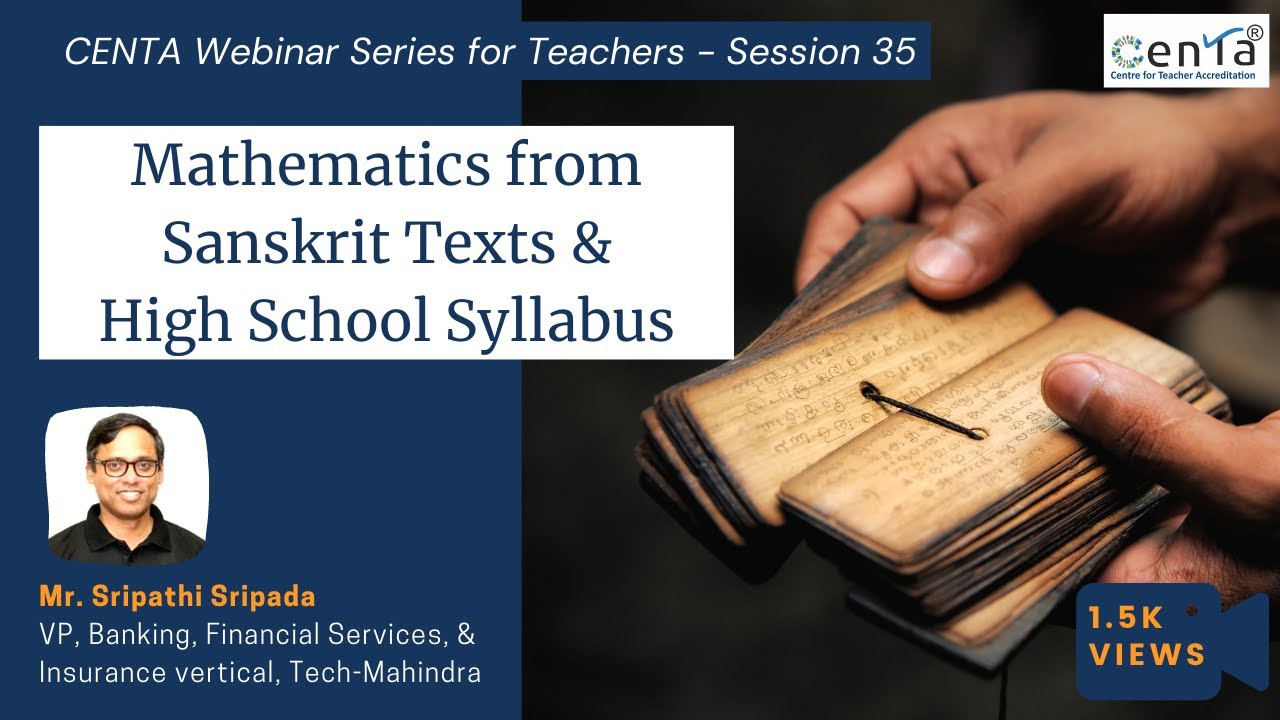 CENTA Webinar: Sanskrit Mathematics & Modern Syllabus 📚