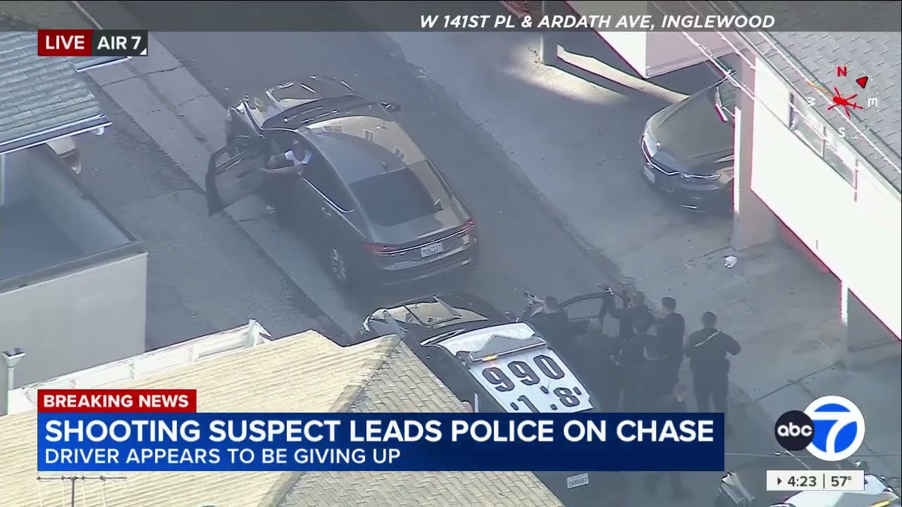 FULL CHASE: LAPD chase shooting suspect through Inglewood area