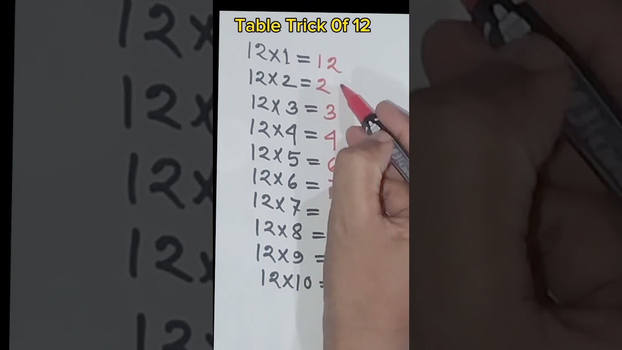 🚀 12 Times Table Trick for Instant Mastery! #MathHacks #QuickLearning