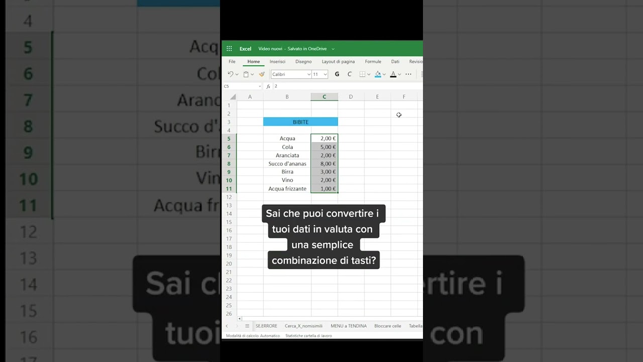 Converti valute in Excel con CTRL + SHIFT + $ 💱
