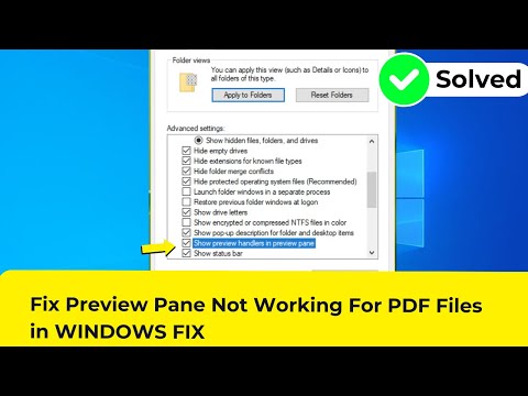 Fix Preview Pane Not Working For PDF Files in