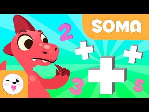 Soma para crianças - Aprendendo a somar com Dinossauros - Matemáticas para crianças