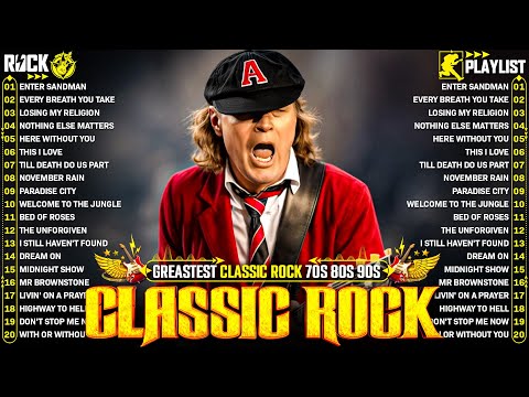 Queen, AC/DC, Bon Jovi, Metallica, Nirvana, Scorpions - Classic Rock Songs 70s 80s 90s Full Album